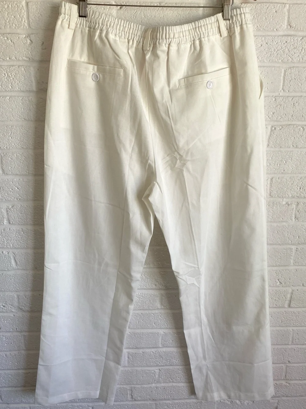 COOFANDY Men's Linen Casual Yoga Pants Beach Coastal Lightweight White XXL 2XL